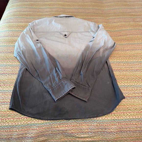 Mens Royal Premium Gradient Gray Roll-up sleeve Button-Up Shirt Size Medium - Picture 6 of 13